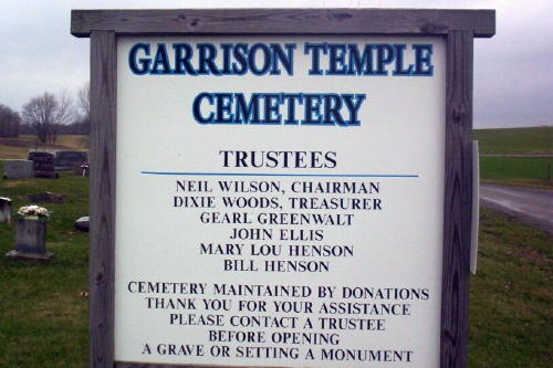 Garrison cemetery sign