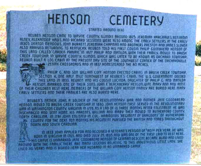 Henson Cemetery historical marker